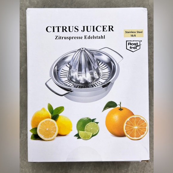 Hand Juicer Reamer Rotation Press with Strainer＆10oz Bowl, 2 Pour Spouts NIB - Picture 1 of 7